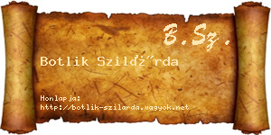 Botlik Szilárda névjegykártya